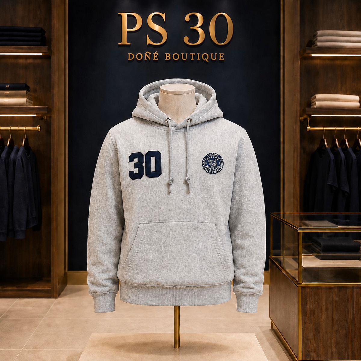 P.S. 30 Grey Sweatshirt with Hood