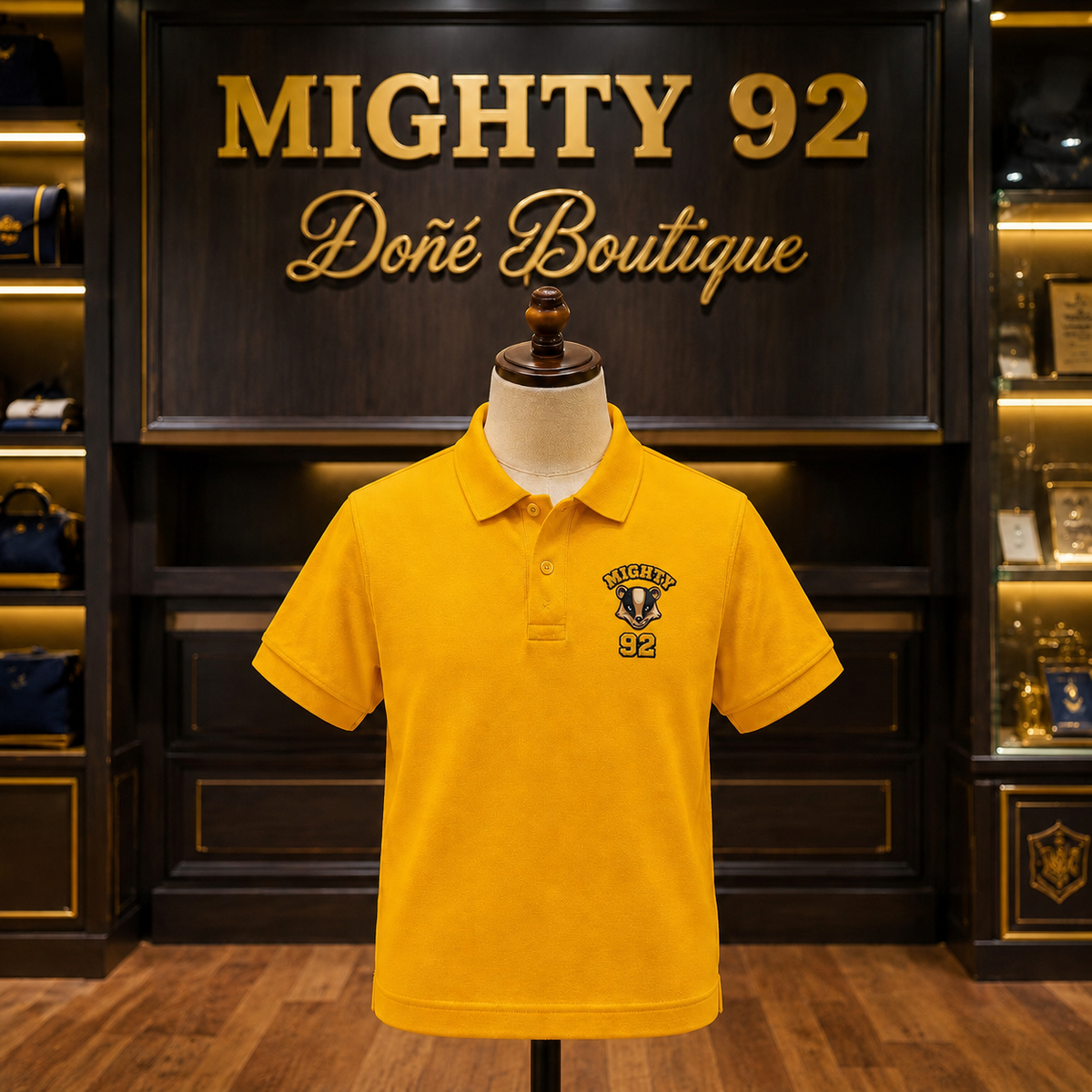 Mighty 92 Gold Short-Sleeve Polo (Adult Sizing)