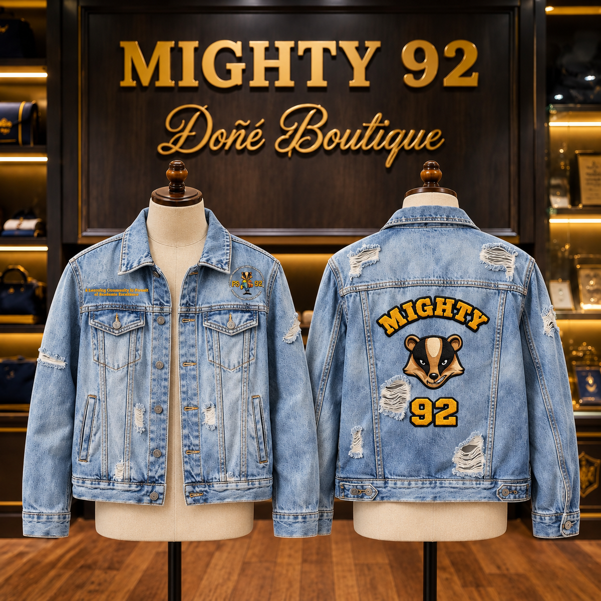 Mighty 92 LIGHT wash Distressed Denim Jacket